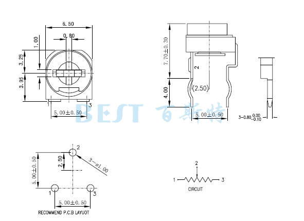 碳膜可調(diào)電阻RM065-V1 碳膜可調(diào)電阻RM065-V1